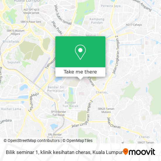 Peta Bilik seminar 1, klinik kesihatan cheras