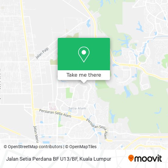 Peta Jalan Setia Perdana BF U13/BF