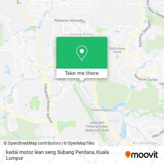 Peta kedai motor lean seng Subang Perdana