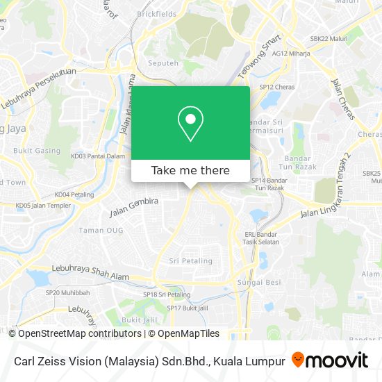Peta Carl Zeiss Vision (Malaysia) Sdn.Bhd.