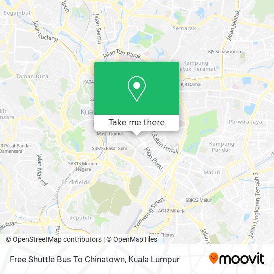 Free Shuttle Bus To Chinatown map