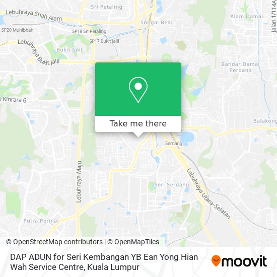 DAP ADUN for Seri Kembangan YB Ean Yong Hian Wah Service Centre map