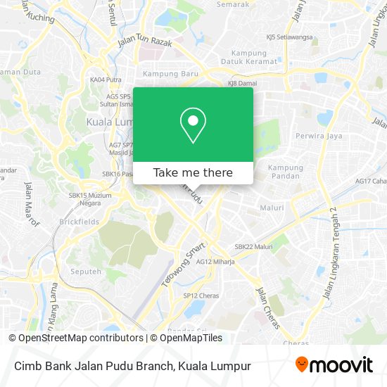 Cimb Bank Jalan Pudu Branch map