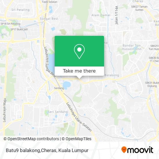 Batu9 balakong,Cheras map