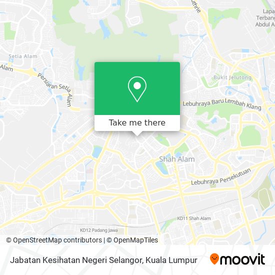 Jabatan Kesihatan Negeri Selangor map