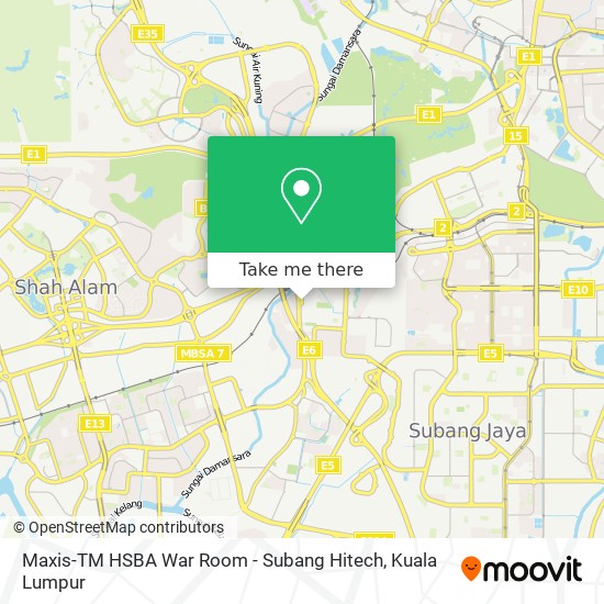 Maxis-TM HSBA War Room - Subang Hitech map