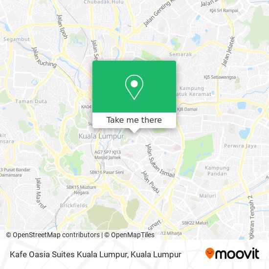 Peta Kafe Oasia Suites Kuala Lumpur
