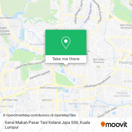 Peta Gerai Makan Pasar Tani Kelana Jaya SS6