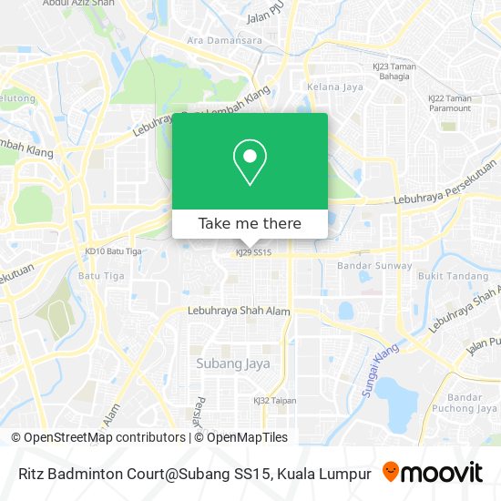 Ritz Badminton Court@Subang SS15 map