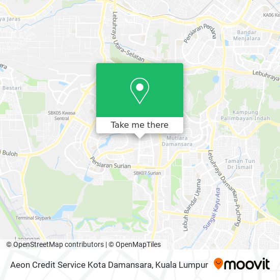 Peta Aeon Credit Service Kota Damansara
