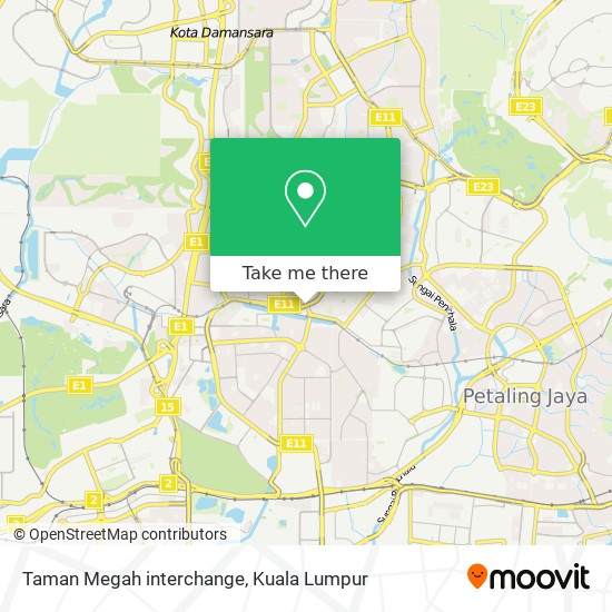 Peta Taman Megah interchange