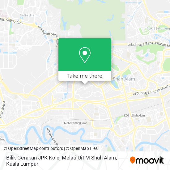 Bilik Gerakan JPK Kolej Melati UiTM Shah Alam map