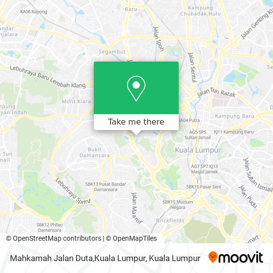 Peta Mahkamah Jalan Duta,Kuala Lumpur