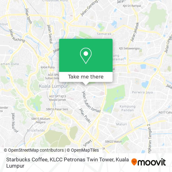 Peta Starbucks Coffee, KLCC Petronas Twin Tower