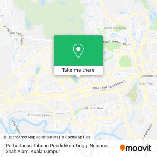 Perbadanan Tabung Pendidikan Tinggi Nasional, Shah Alam map