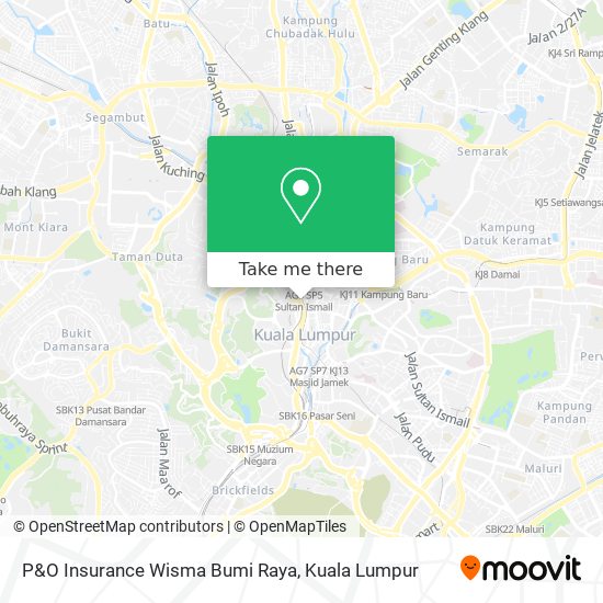 P&O Insurance Wisma Bumi Raya map