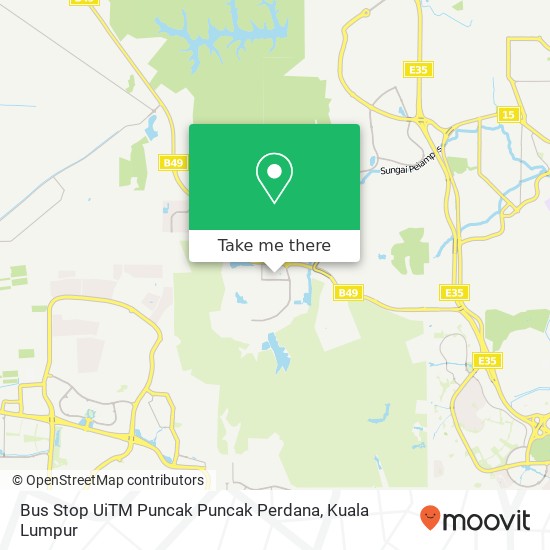 Bus Stop UiTM Puncak Puncak Perdana map