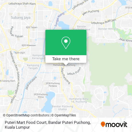 Peta Puteri Mart Food Court, Bandar Puteri Puchong