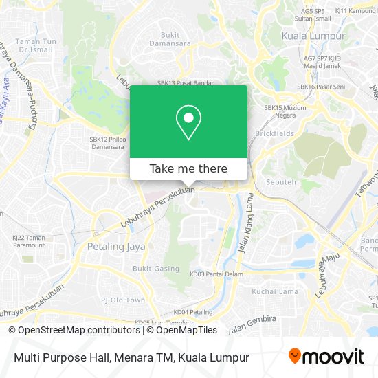 Multi Purpose Hall, Menara TM map