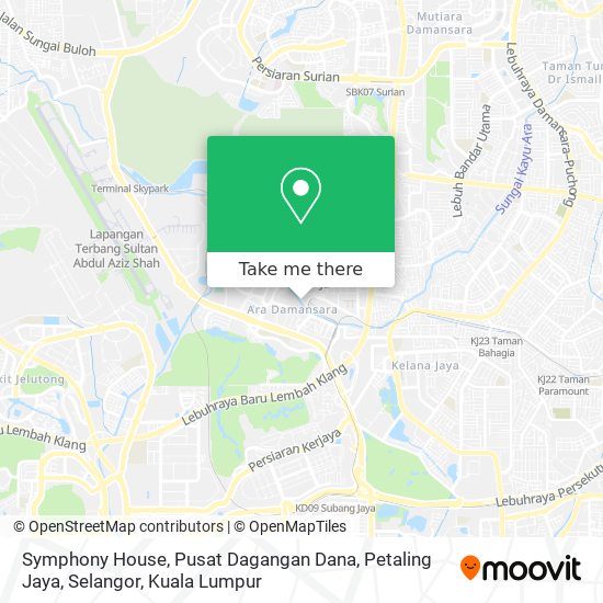 Peta Symphony House, Pusat Dagangan Dana, Petaling Jaya, Selangor