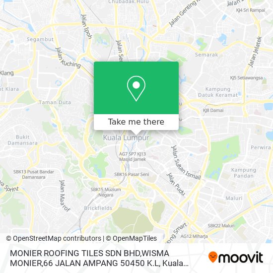 MONIER ROOFING TILES SDN BHD,WISMA MONIER,66 JALAN AMPANG 50450 K.L map