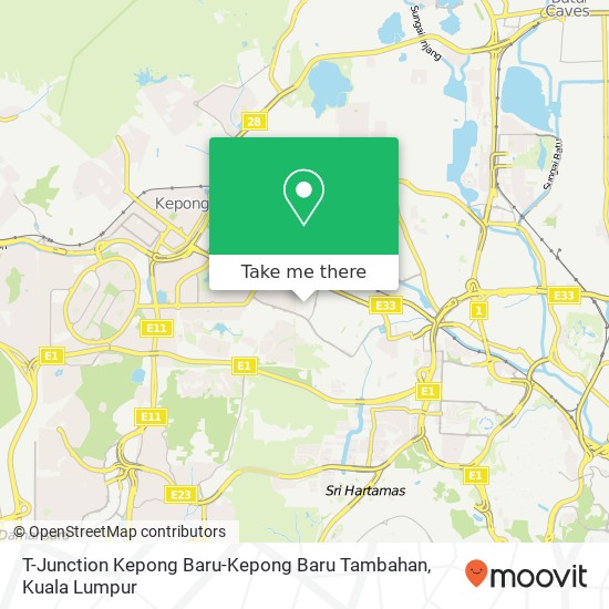 Peta T-Junction Kepong Baru-Kepong Baru Tambahan