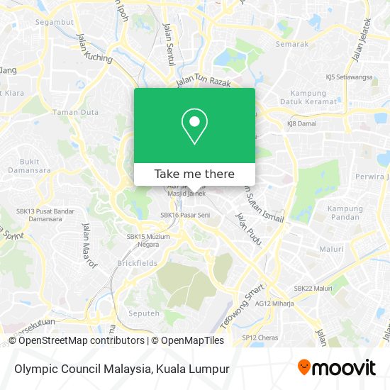 Olympic Council Malaysia map