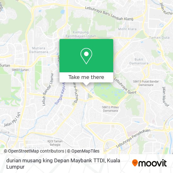 durian musang king Depan Maybank TTDI map