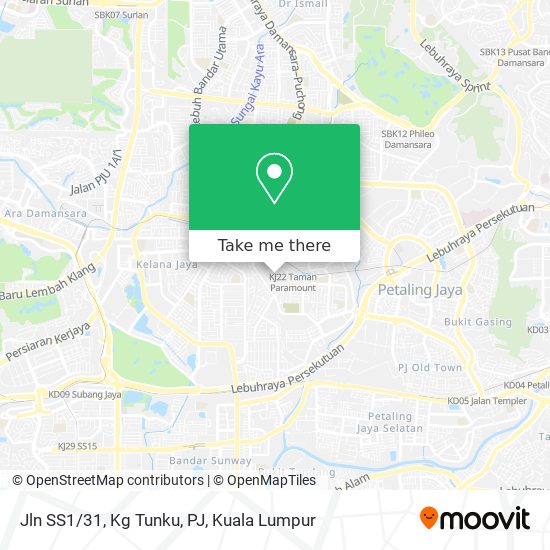 Peta Jln SS1/31, Kg Tunku, PJ