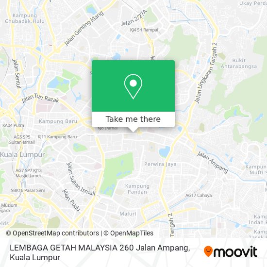 LEMBAGA GETAH MALAYSIA 260 Jalan Ampang map
