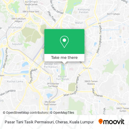 Peta Pasar Tani Tasik Permaisuri, Cheras