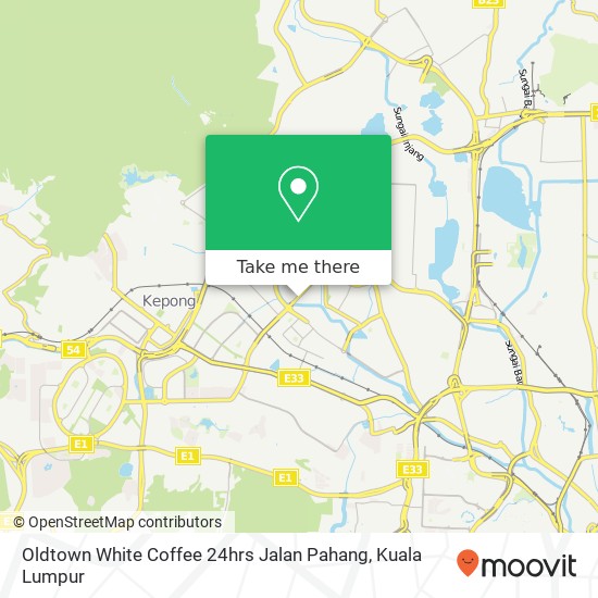 Peta Oldtown White Coffee 24hrs Jalan Pahang