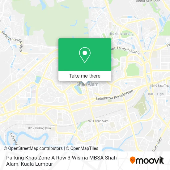 Parking Khas Zone A Row 3 Wisma MBSA Shah Alam map