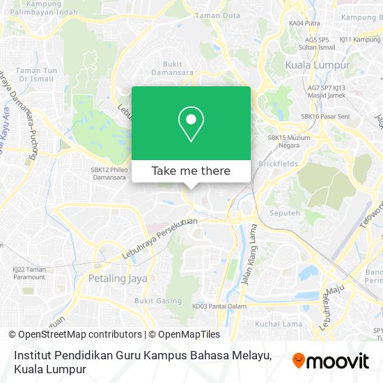 Peta Institut Pendidikan Guru Kampus Bahasa Melayu