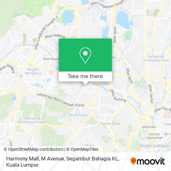 Peta Harmony Mall, M Avenue, Segambut Bahagia KL