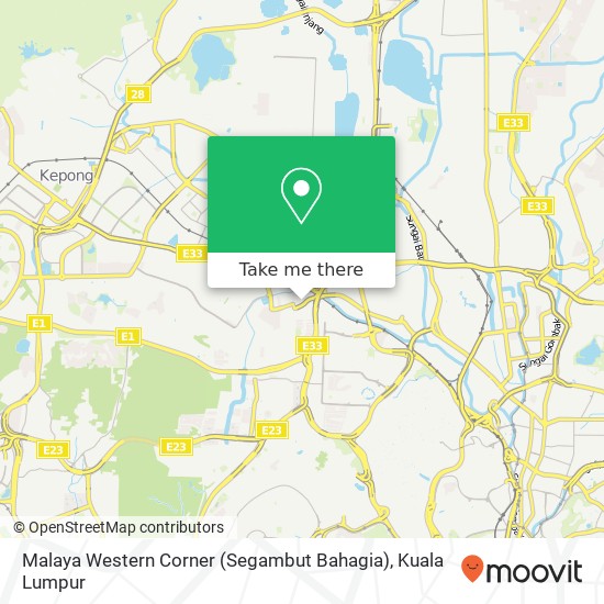 Peta Malaya Western Corner (Segambut Bahagia)