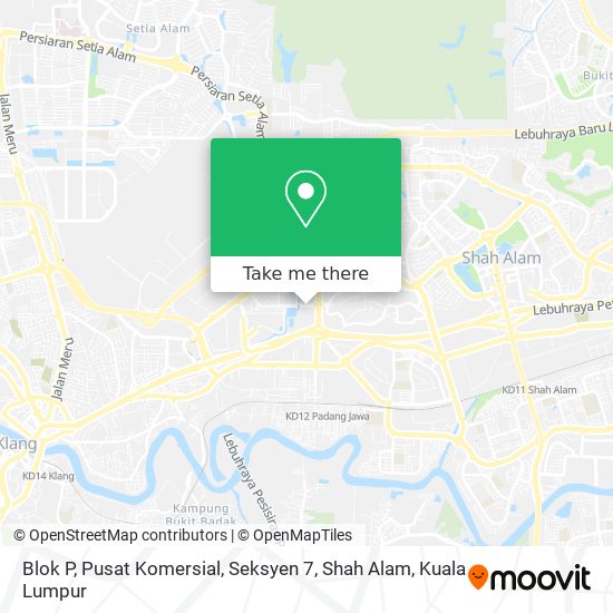Peta Blok P, Pusat Komersial, Seksyen 7, Shah Alam
