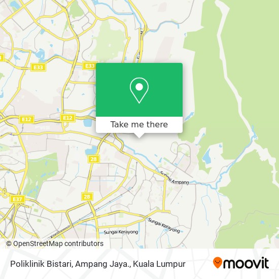 Peta Poliklinik Bistari, Ampang Jaya.