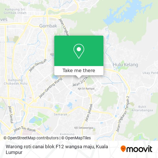 Peta Warong roti canai blok F12 wangsa maju