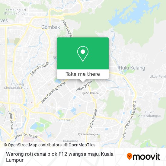 Warong roti canai blok F12 wangsa maju map