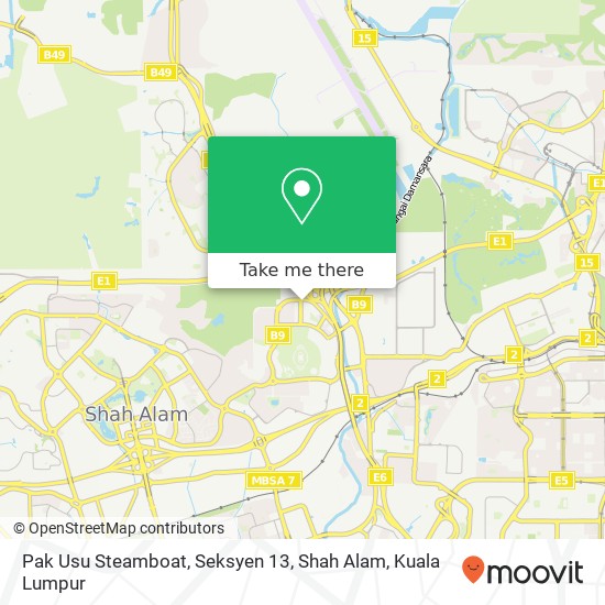 Peta Pak Usu Steamboat, Seksyen 13, Shah Alam