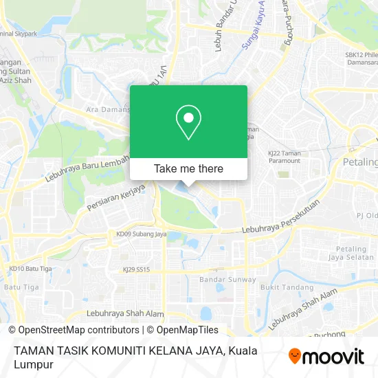 TAMAN TASIK KOMUNITI KELANA JAYA map