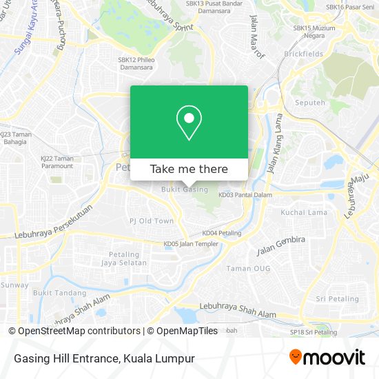Gasing Hill Entrance map