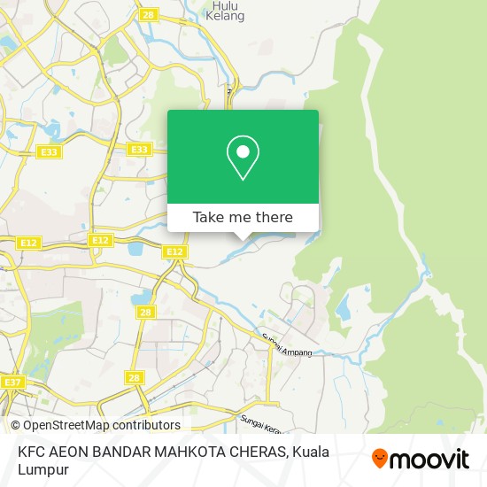 KFC AEON BANDAR MAHKOTA CHERAS map