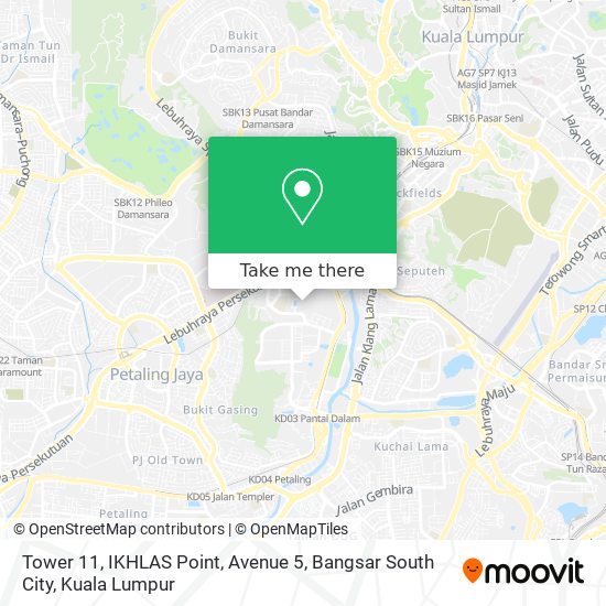 Tower 11, IKHLAS Point, Avenue 5, Bangsar South City map