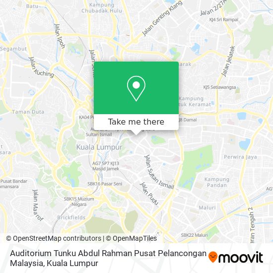 Peta Auditorium Tunku Abdul Rahman Pusat Pelancongan Malaysia