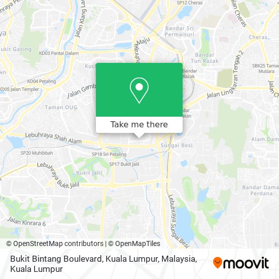 Peta Bukit Bintang Boulevard, Kuala Lumpur, Malaysia