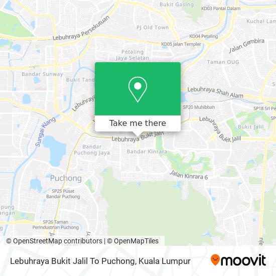 Lebuhraya Bukit Jalil To Puchong map