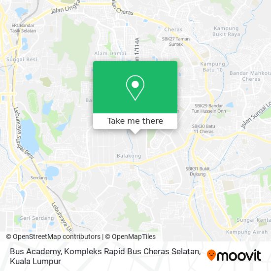 Bus Academy, Kompleks Rapid Bus Cheras Selatan map