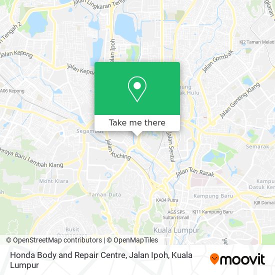 How to get to Honda Body and Repair Centre, Jalan Ipoh in Kuala 